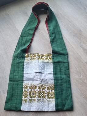 Handmade Green and Olive Patterned Shoulder Bag
